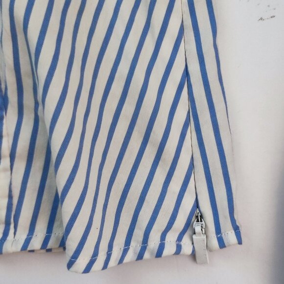 Hugo Boss blouse women's size 8 white with blue stripes business casual - Picture 11 of 14
